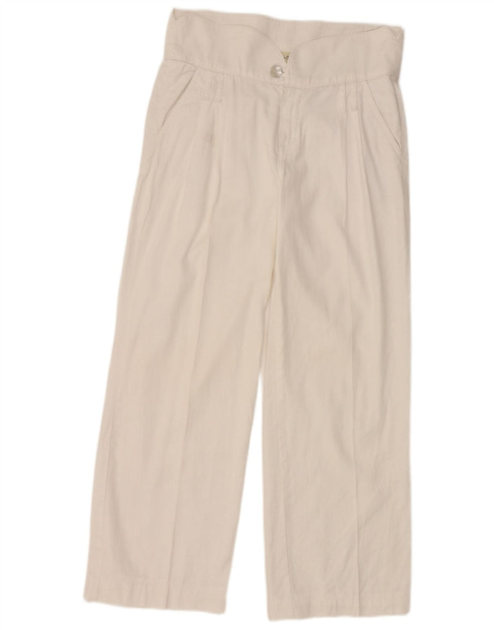 MASSIMO DUTTI Pantaloni chino con pegging da donna W30 L27 Bianco