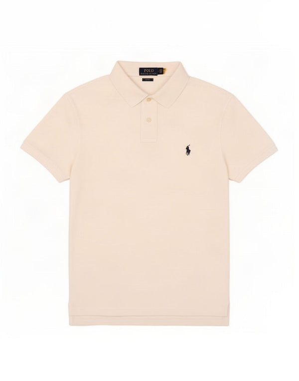 Polo Ralph Lauren da uomo slim fit in cotone bianco medio