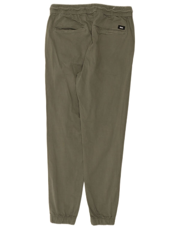 Zara Mens Joggers Chino Trousers Medium W31 L28 Green Cotton
