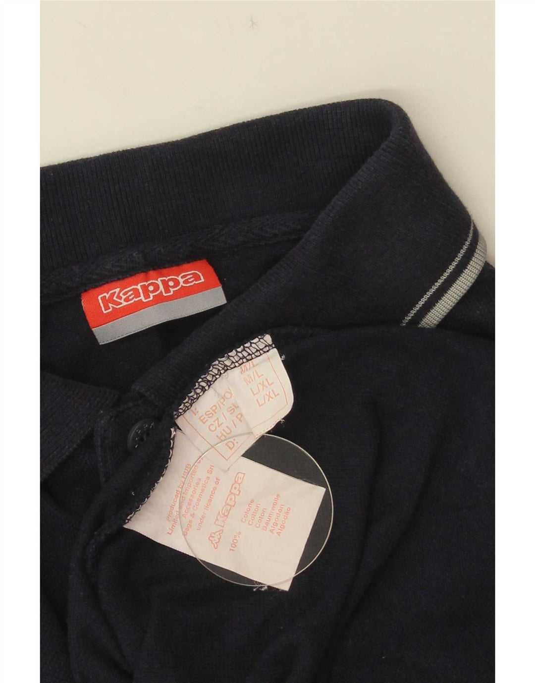 Polo Kappa Uomo Media Cotone Blu Navy