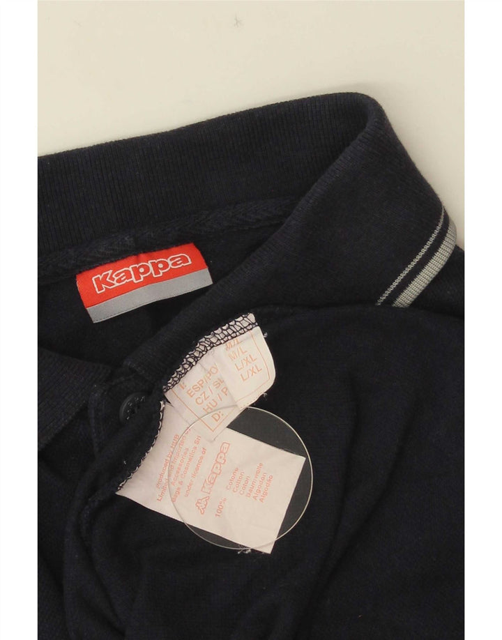 Polo Kappa Uomo Media Cotone Blu Navy