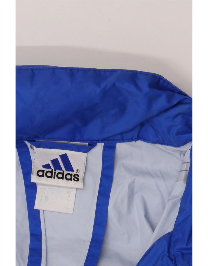 ADIDAS Mens Graphic Rain Jacket UK 38/40 Medium Blue Polyamide Vintage Adidas and Second-Hand Adidas from Messina Hembry 