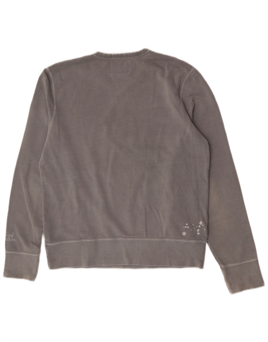 Felpa grafica da uomo Zara Maglione grande in cotone grigio