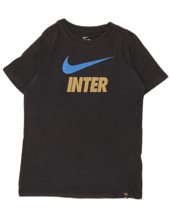 T-shirt grafica da ragazzo Nike Top 12-13 anni grande in cotone nero