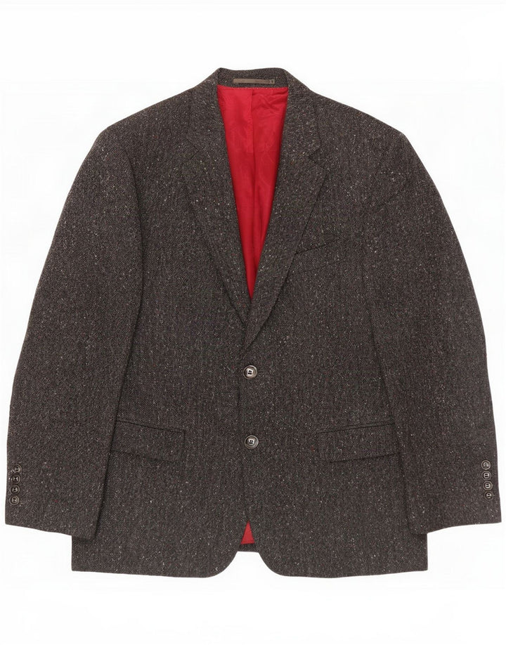 Magee Giacca blazer corta da uomo a 2 bottoni taglia 40 Grigio medio chiazzato