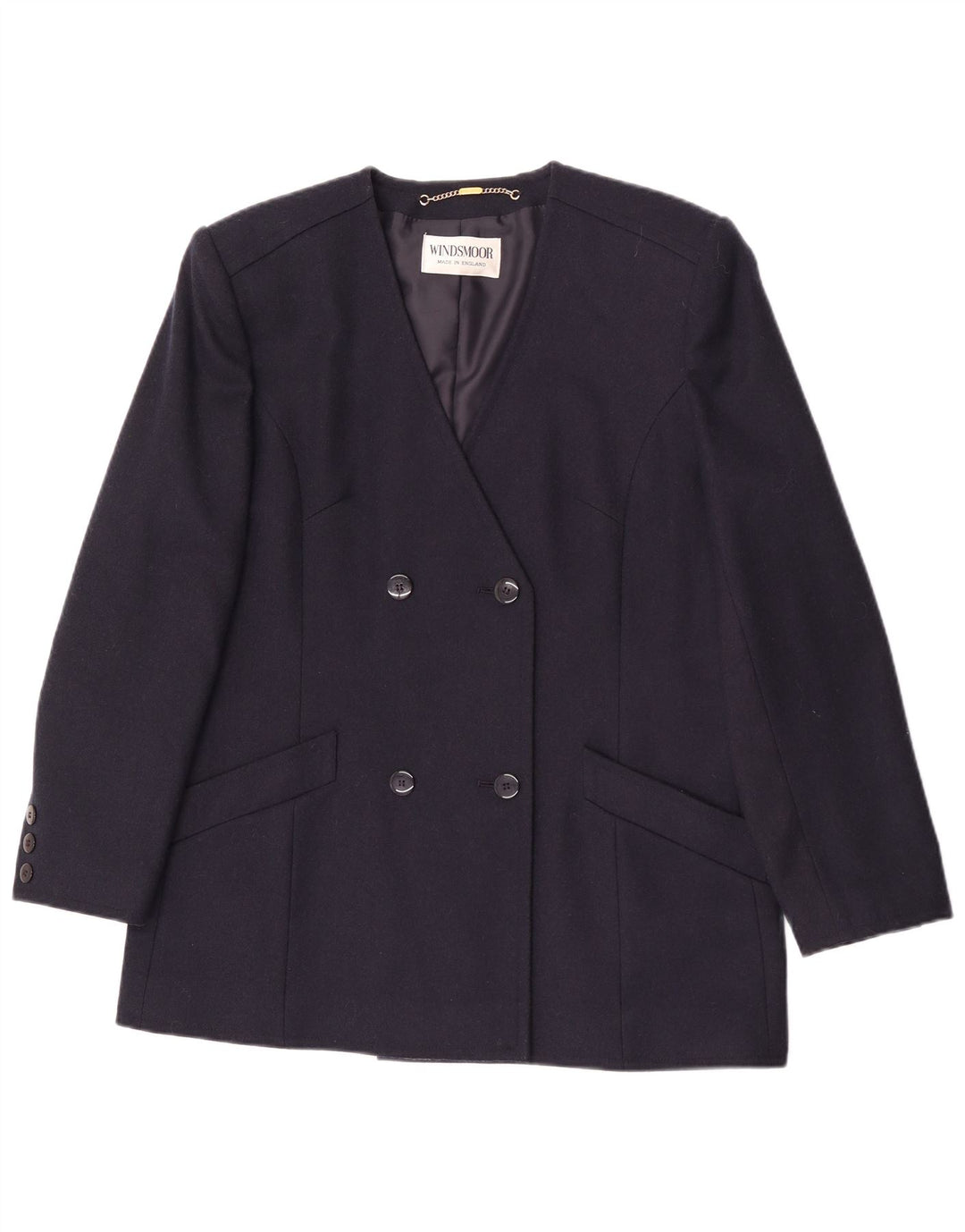 Giacca blazer doppiopetto da donna Windsmoor UK 16 grande blu navy
