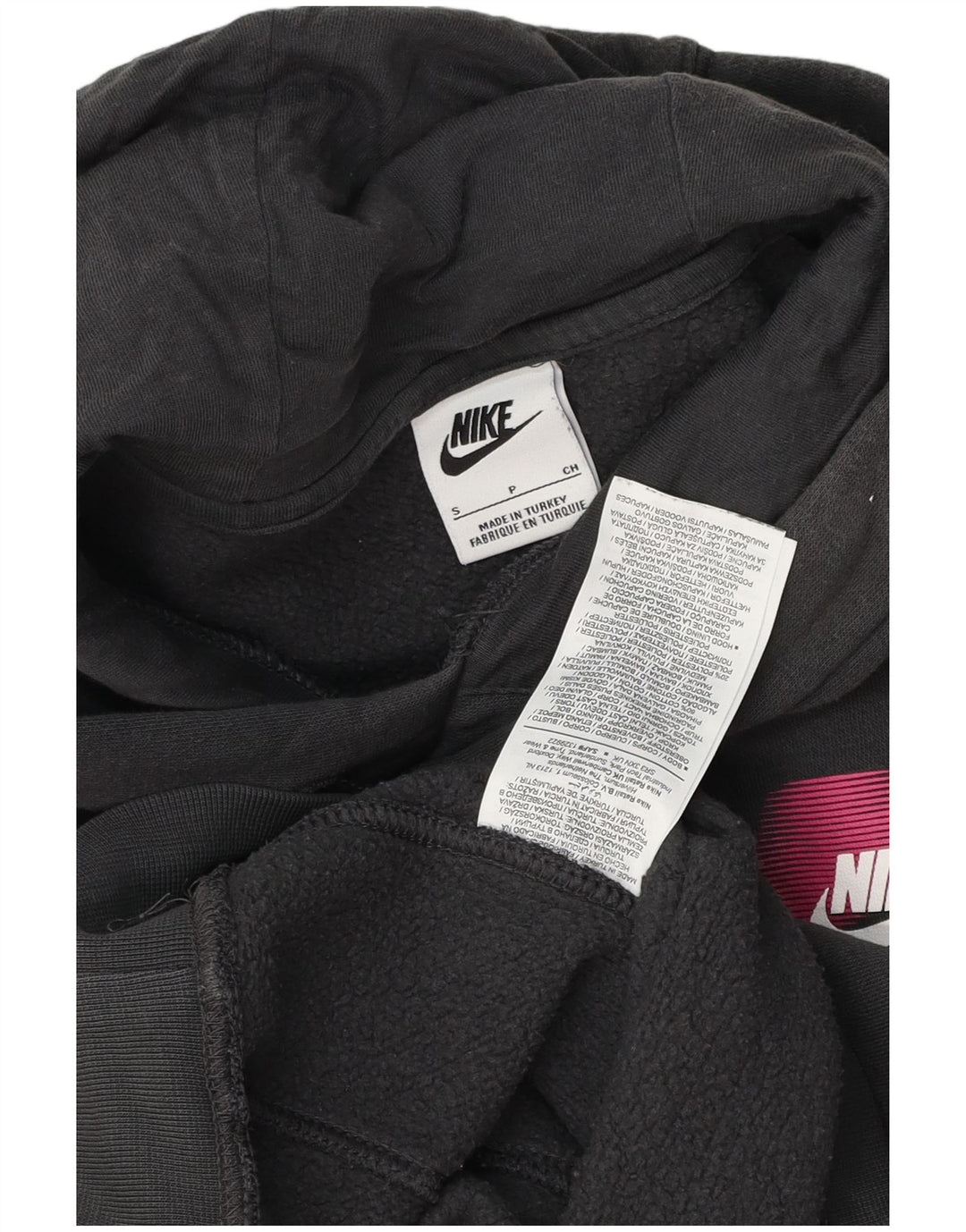 Felpa con cappuccio grafica Nike da uomo piccola in cotone grigio
