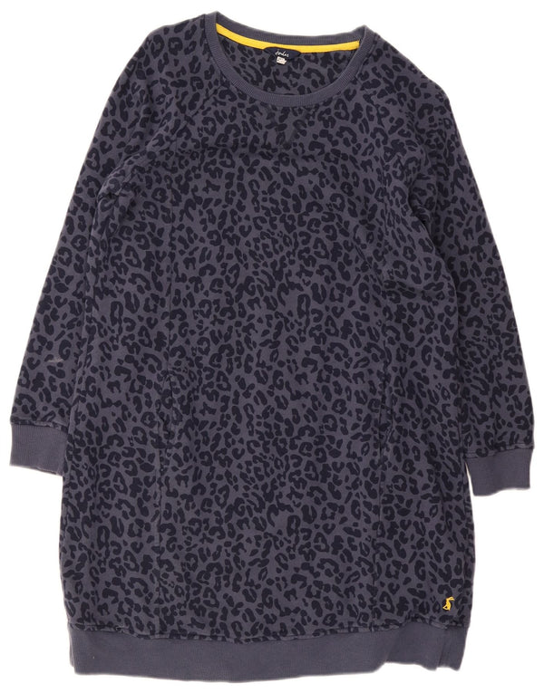 Abito maglione da donna a maniche lunghe Joules UK 12 medio blu navy stampa animalier