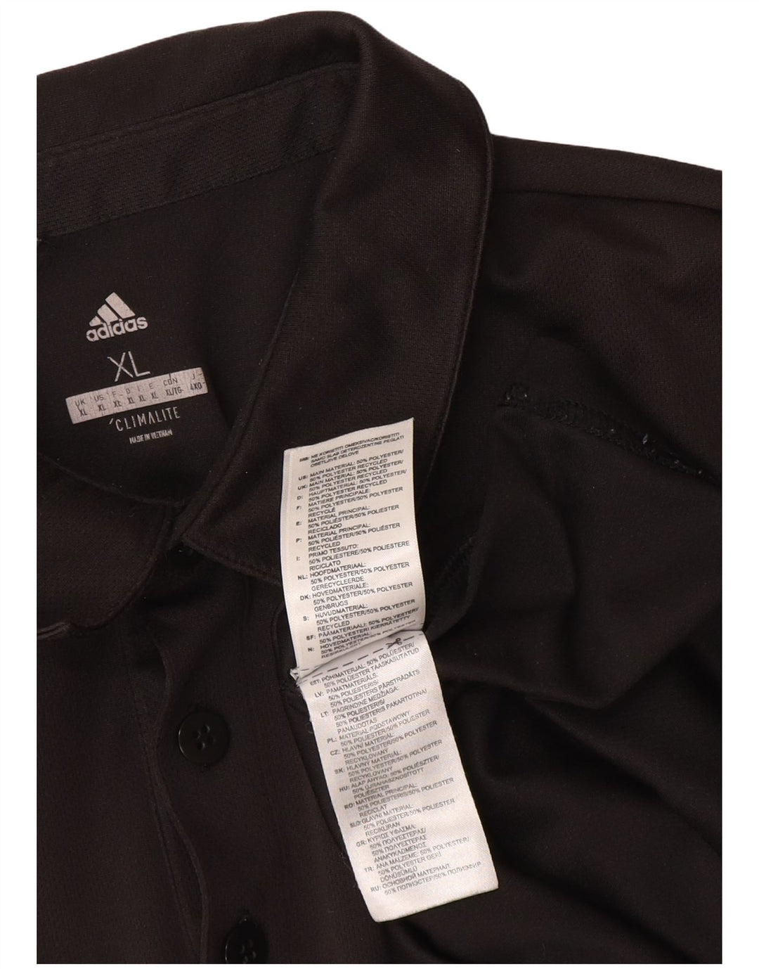 Polo Adidas Climalite da uomo XL in poliestere nero
