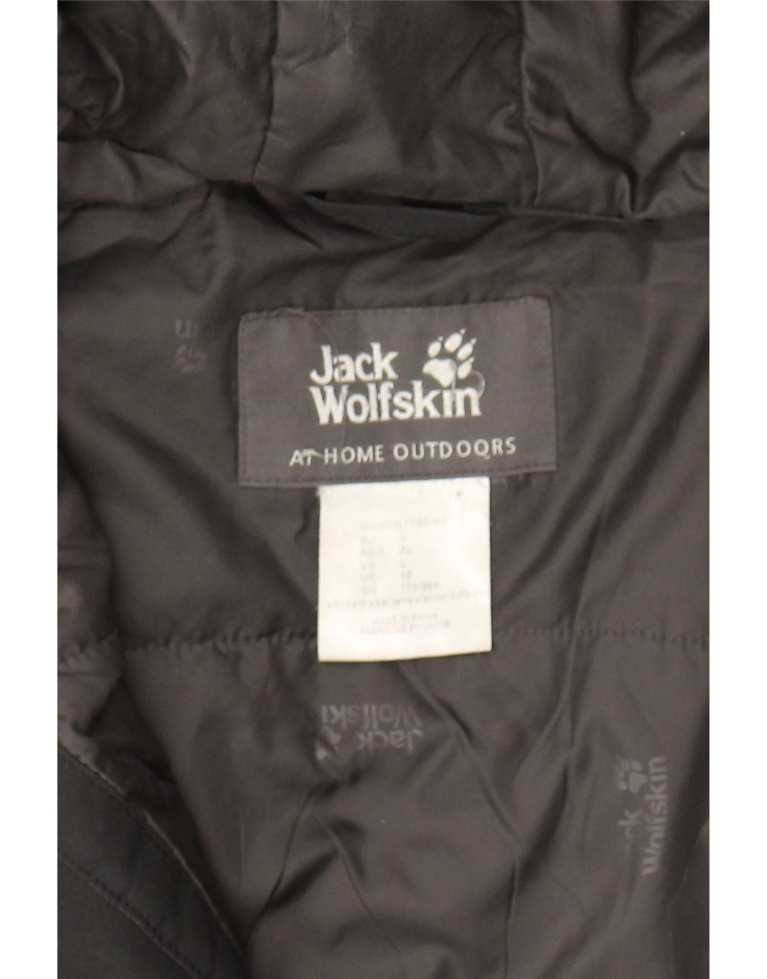 JACK WOLFSKIN Womens Windbreaker Jacket UK 16 Large Black Polyester Vintage Jack Wolfskin and Second-Hand Jack Wolfskin from Messina Hembry 