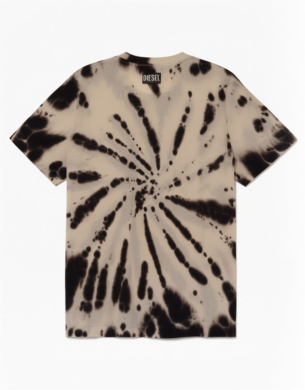 Diesel T-shirt grafica da uomo a maniche corte Top piccola multicolore Tie Dye