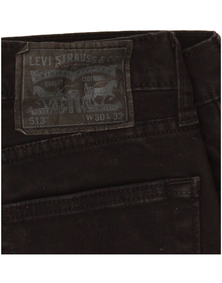 Levi's Uomo 513 Jeans dritti slim W30 L32 Cotone Nero