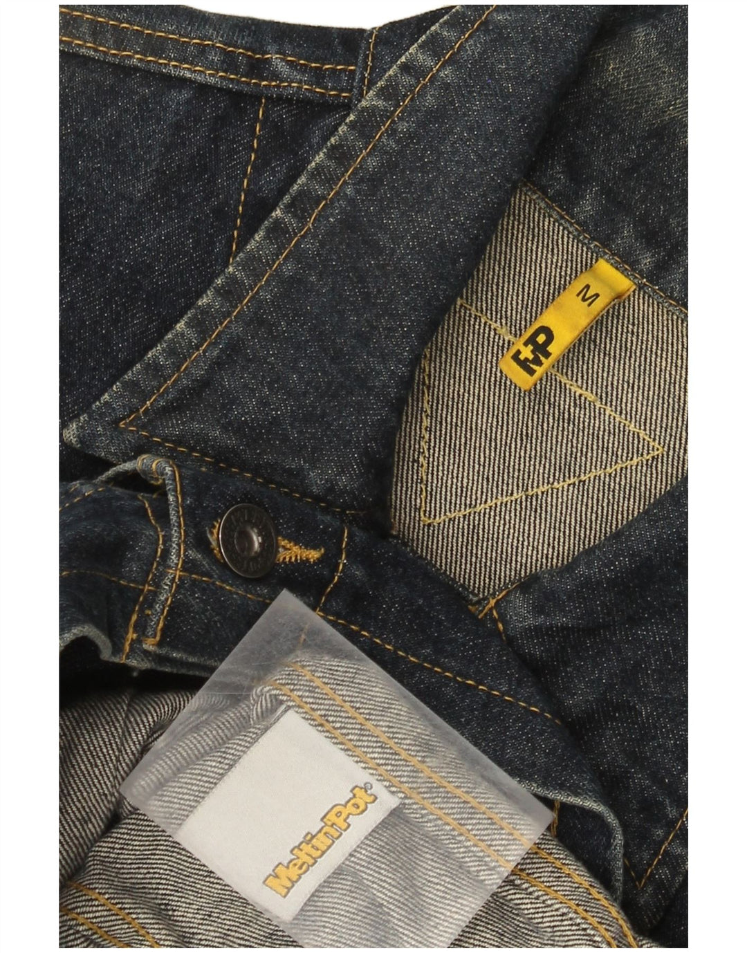 Giacca di jeans da uomo Meltin' Pot UK 38 Cotone medio blu navy