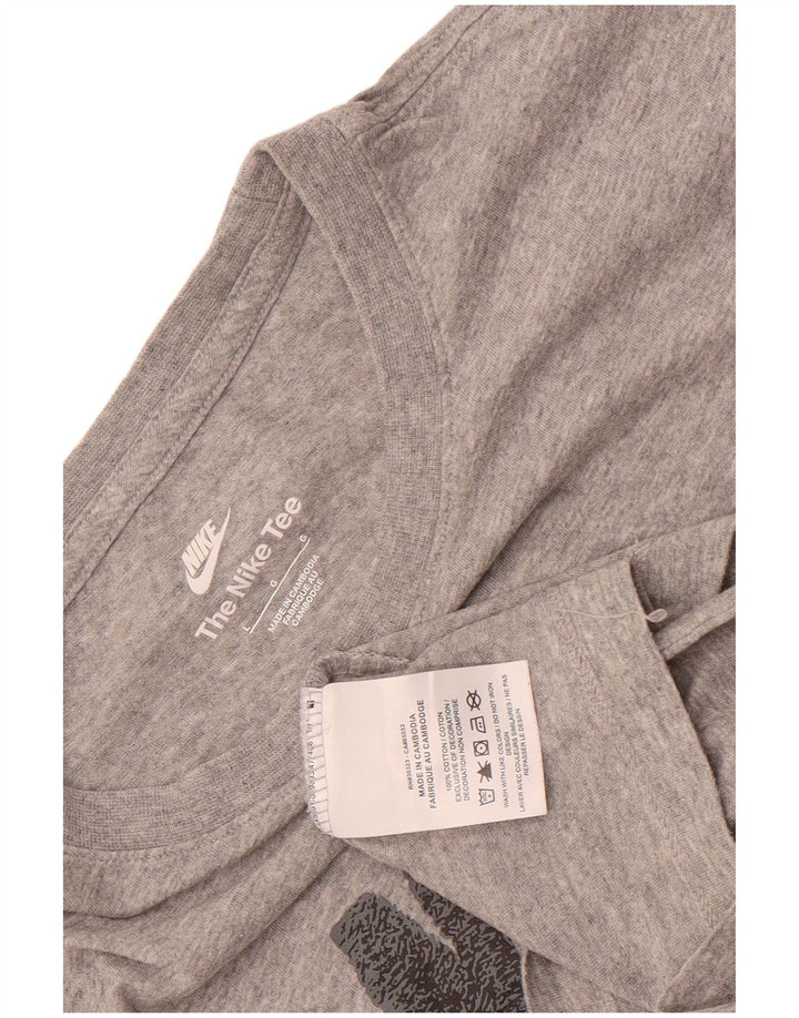 T-shirt grafica da uomo Nike Top grande in cotone chiazzato grigio