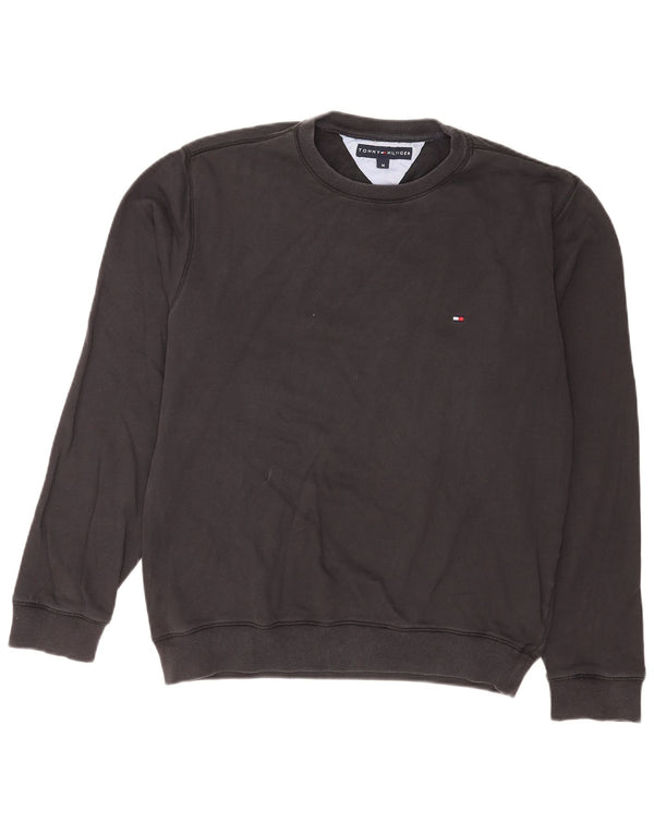 Tommy Hilfiger Uomo Felpa Maglione Medio Cotone Nero