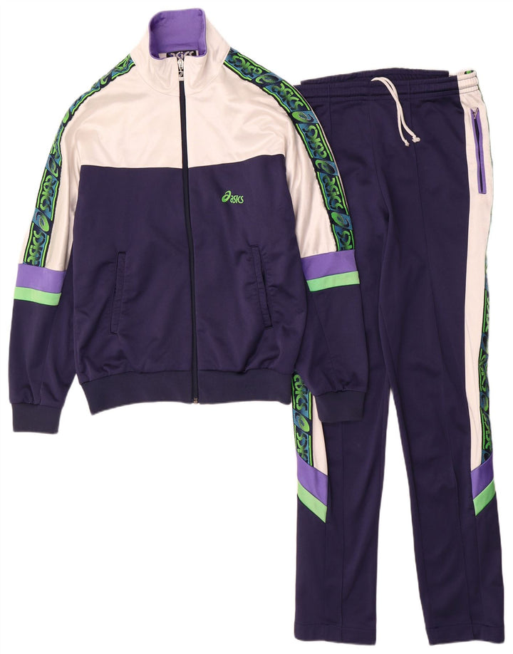 Tuta intera da donna Asics IT 46 Large Blu Navy Colourblock in poliammide