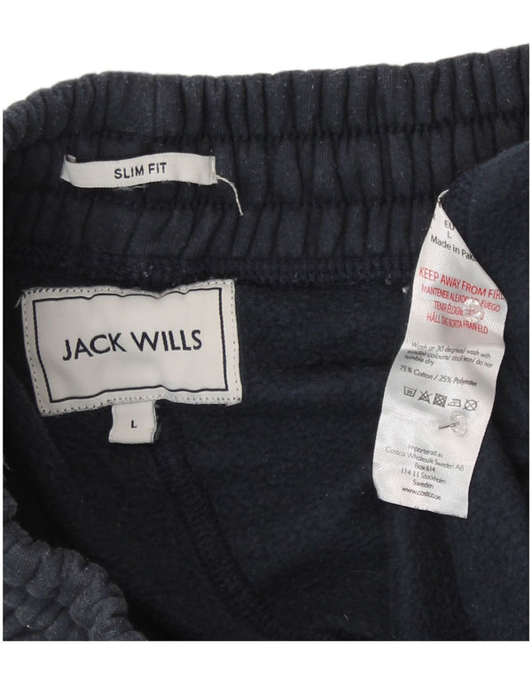 Pantaloni da tuta da uomo slim fit Jack Wills, pantaloni da jogging, grandi, in cotone blu navy