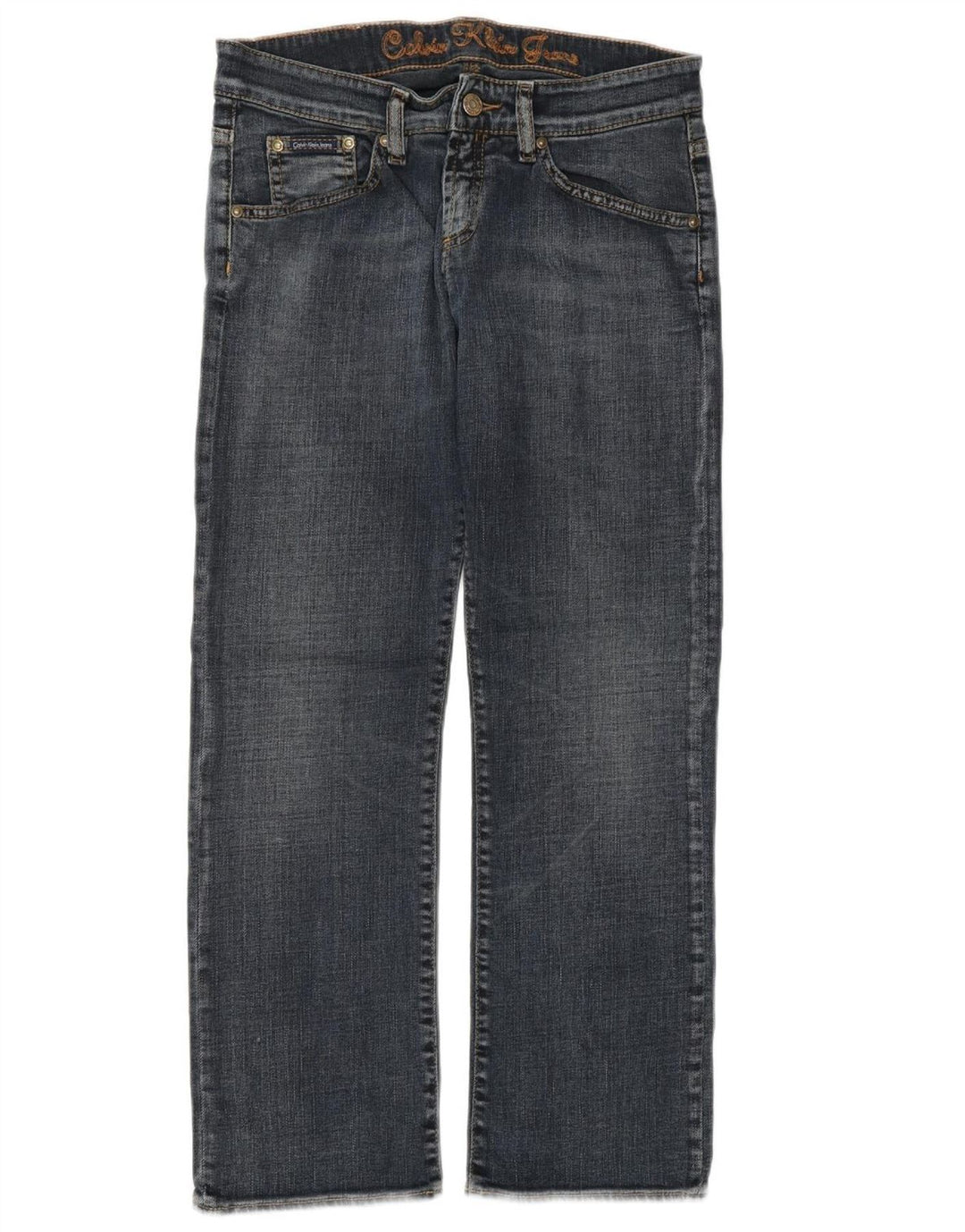 CALVIN KLEIN Jeans dritti da donna W30 L27 cotone blu