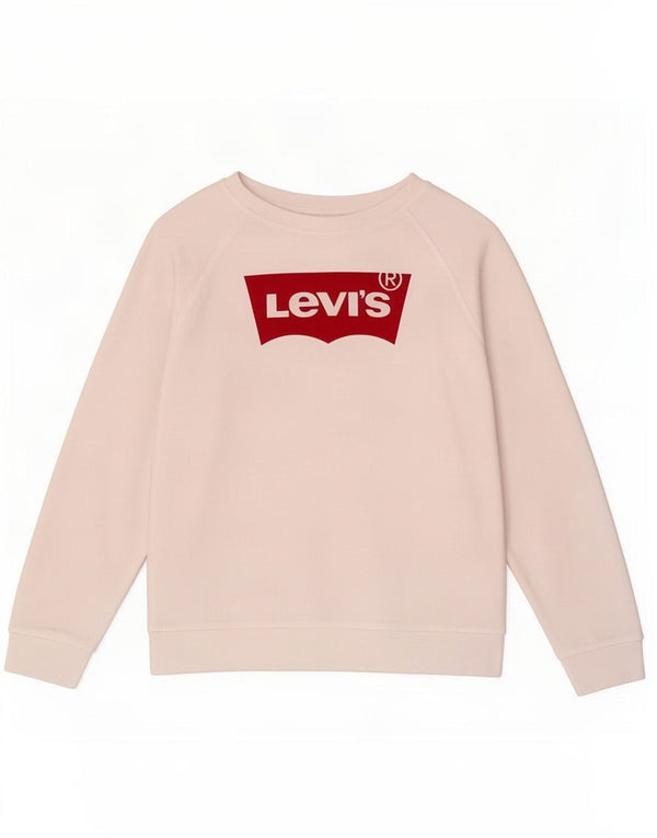 Felpa grafica da donna Levi's UK 14 cotone bianco medio