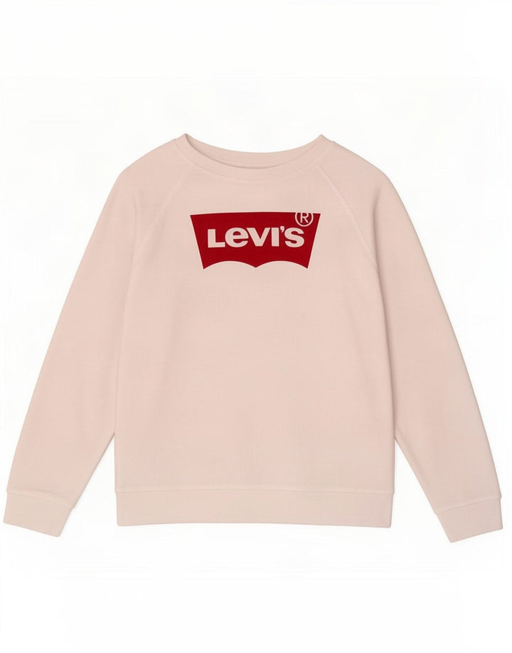 Felpa grafica da donna Levi's UK 14 cotone bianco medio