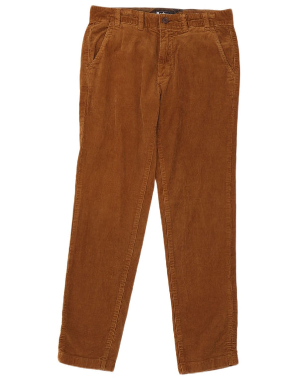 Pantaloni di velluto a coste dritti da uomo Barbour W32 L32 in cotone marrone