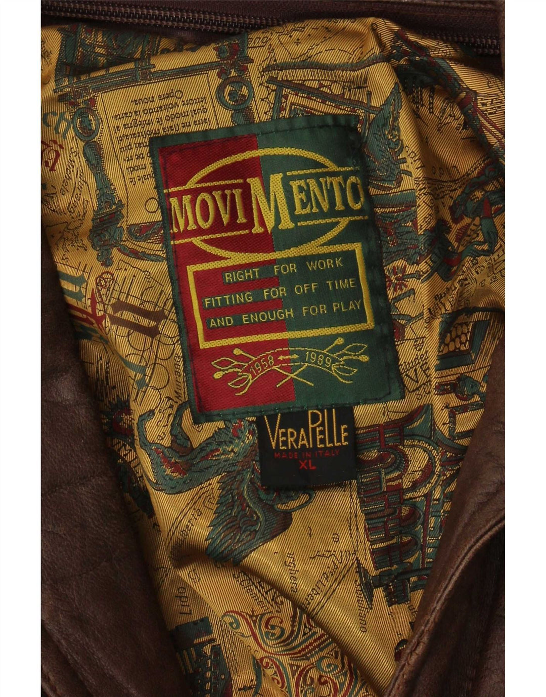 Giacca in pelle da donna Movi Mento UK 18 XL Marrone