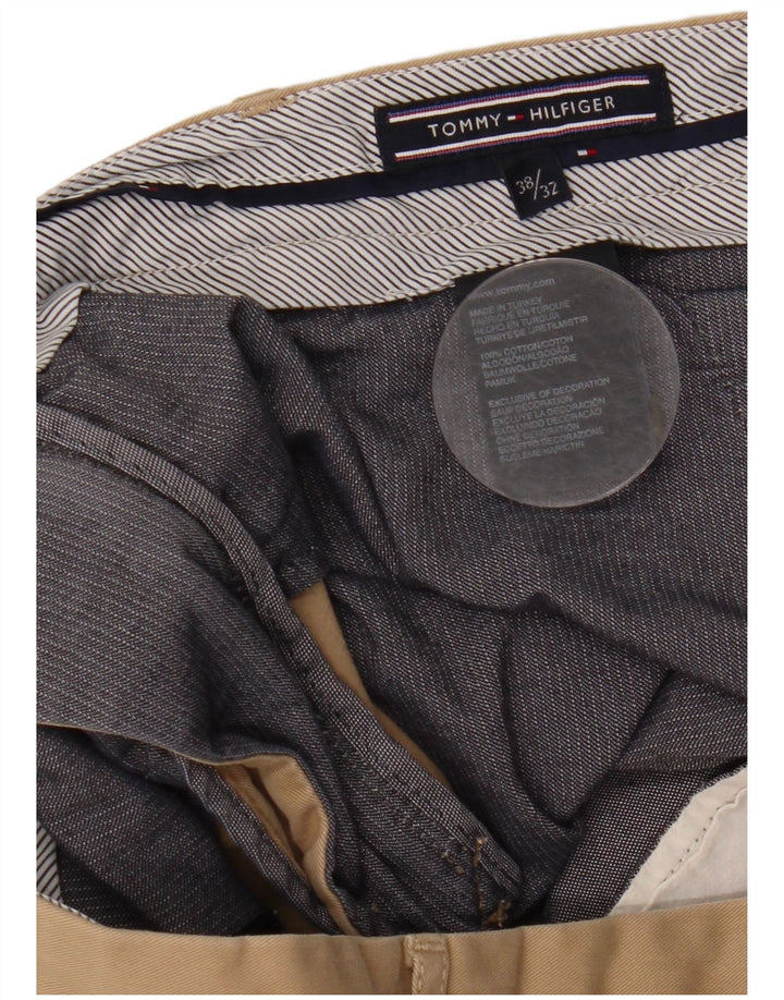TOMMY HILFIGER Pantaloni chino dritti da uomo W38 L32 Cotone beige