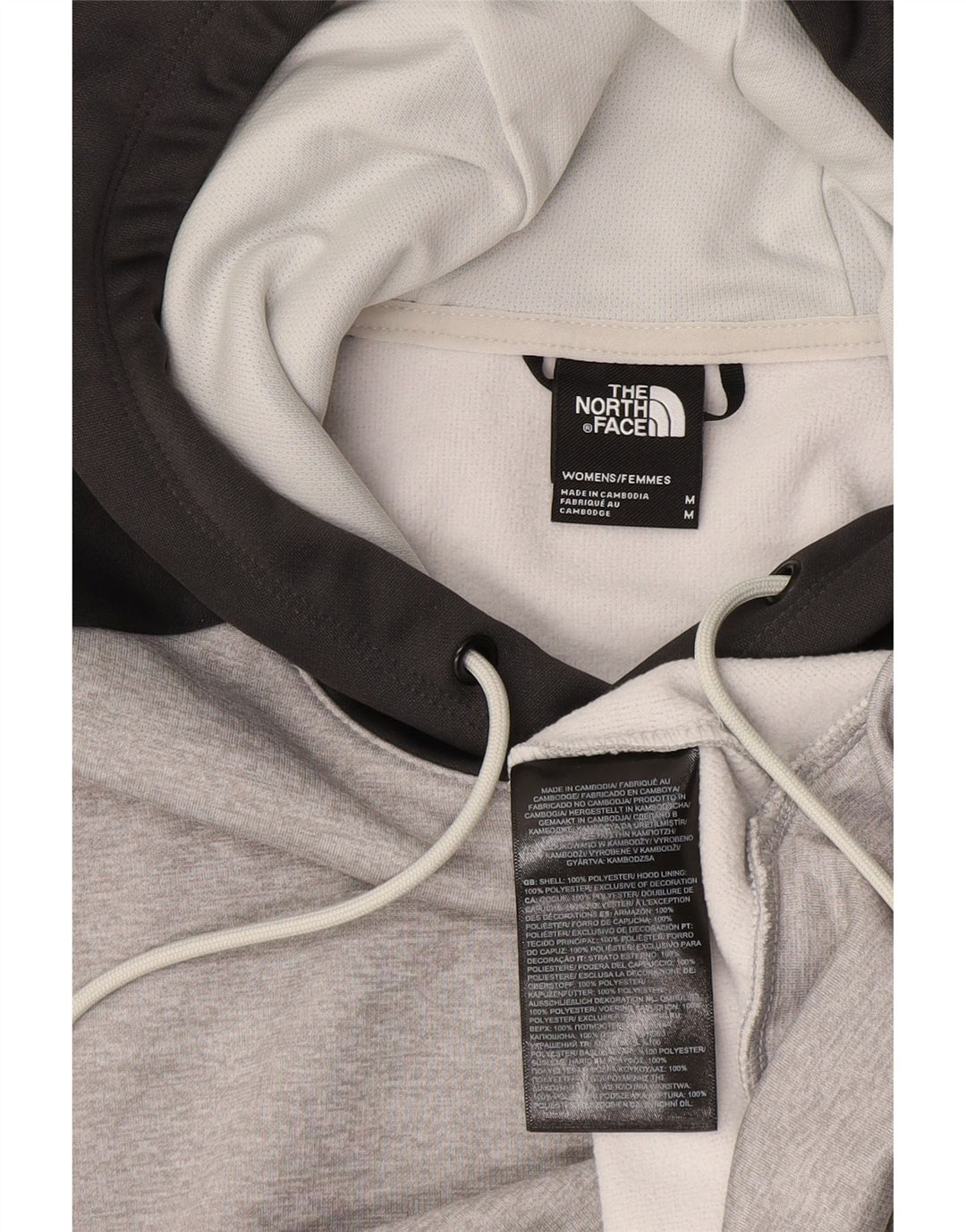 THE NORTH FACE Maglione corto con cappuccio da donna UK 12 Colore grigio medio