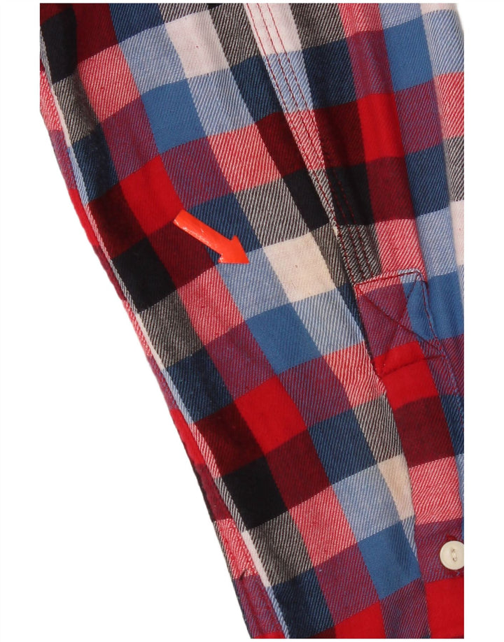 Camicia Diesel da uomo in flanella di cotone a quadri rossi medi
