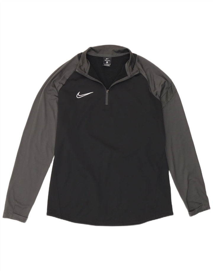 Top della tuta pullover da uomo Nike, poliestere color block medio nero