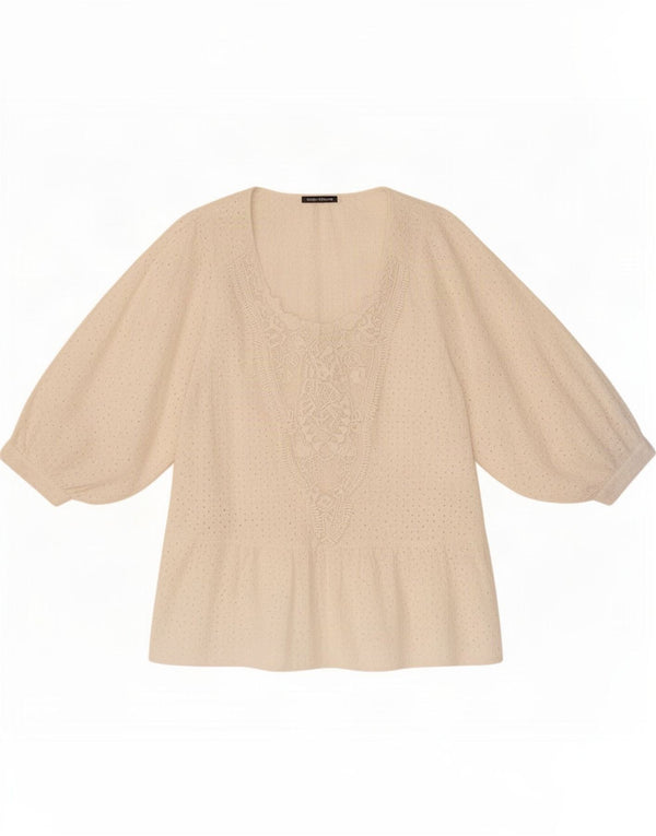 Camicetta Zara da donna con maniche a 3/4 UK 10 piccola bianca