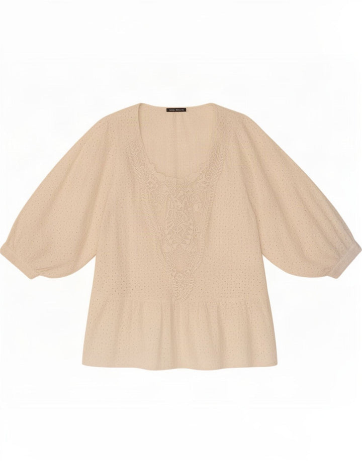 Camicetta Zara da donna con maniche a 3/4 UK 10 piccola bianca