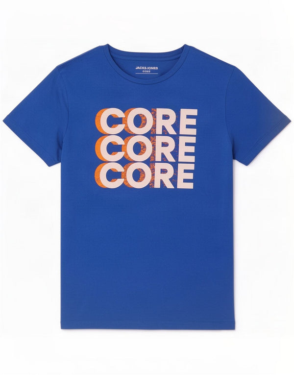 Jack & Jones T-shirt grafica da uomo piccola piccola in cotone blu