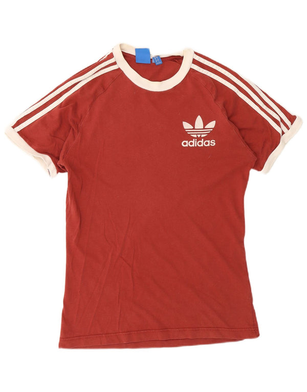 T-shirt grafica da uomo Adidas Top piccola in cotone bordeaux