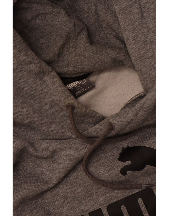 Felpa con cappuccio grafica da uomo Puma piccola grigia