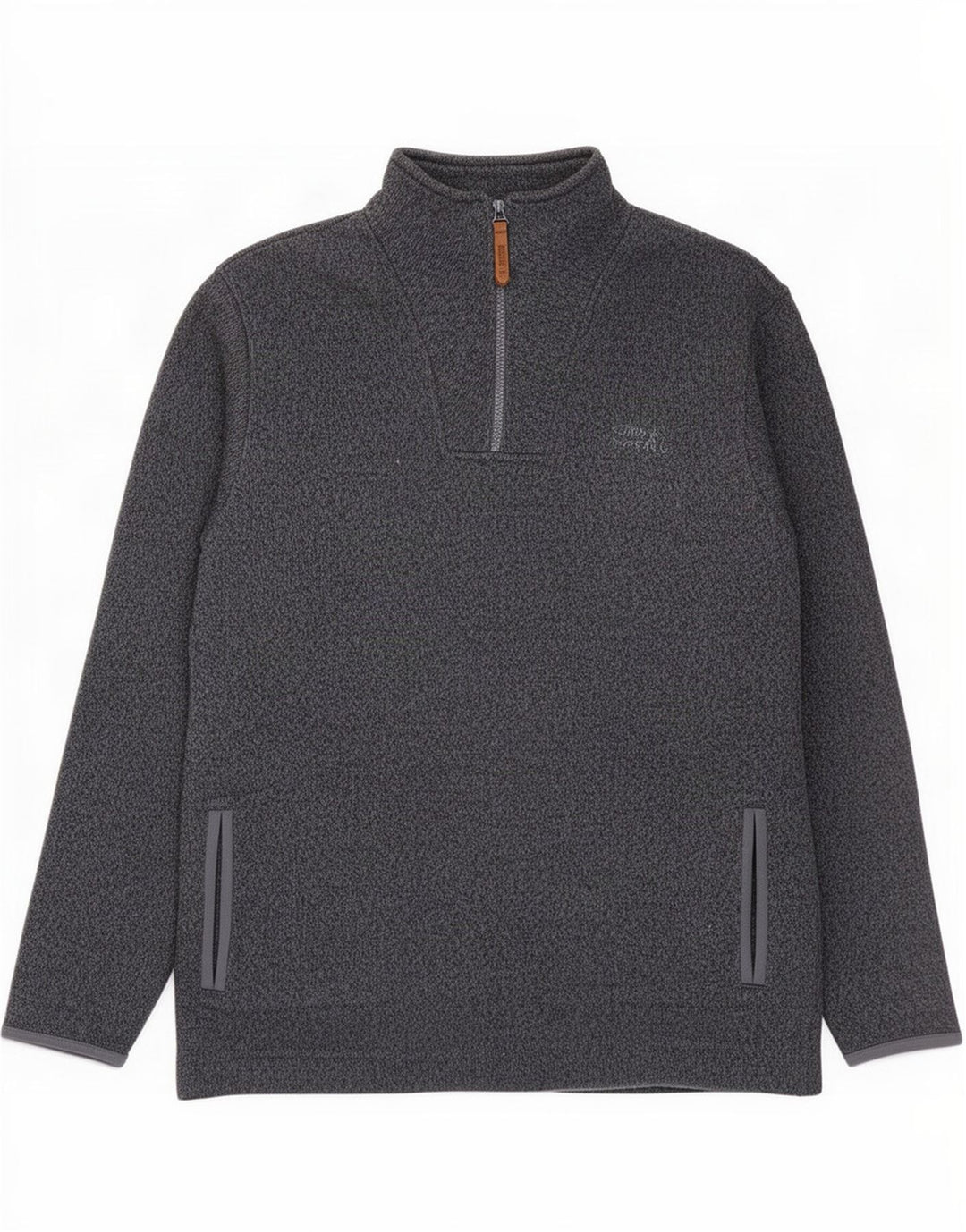 Felpa da uomo con collo con zip Weird Fish, grande poliestere chiazzato grigio