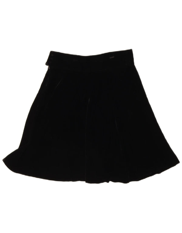 Gonna a trapezio in velluto da donna Sportmax UK 14 grande W30 viscosa nera