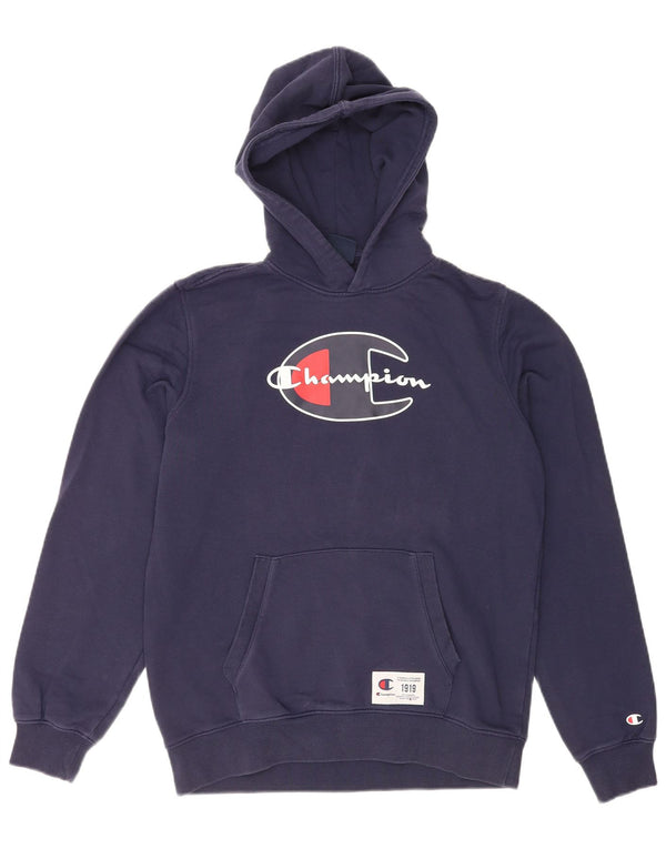 Maglione con cappuccio grafico da ragazzo Champion 15-16 anni 2XL Blu navy