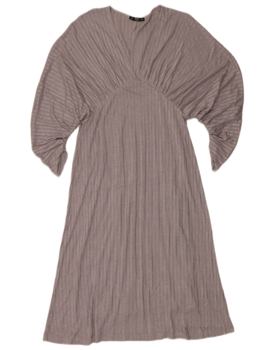 Abito a trapezio a pipistrello da donna Zara con maniche a 3/4 UK 12 medio argento chiazzato