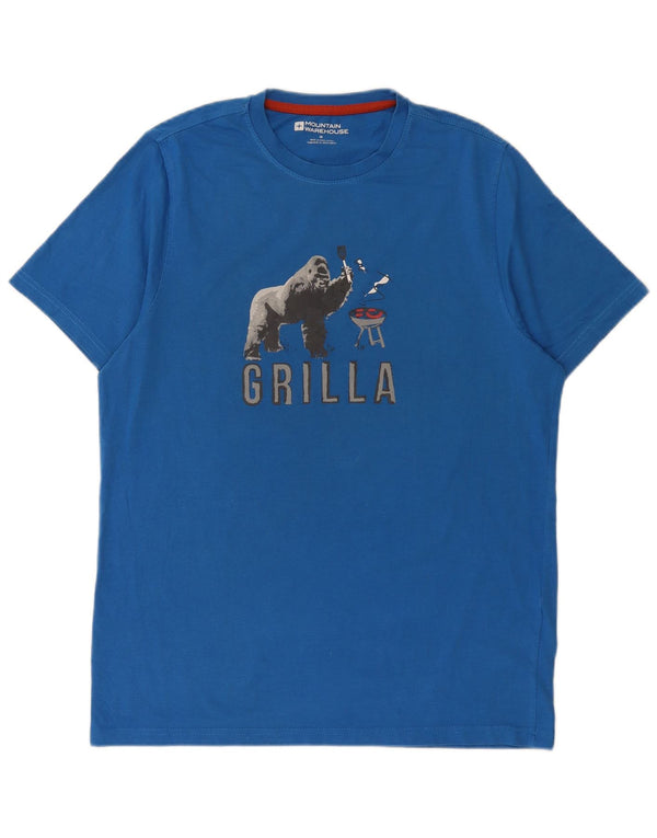 T-shirt grafica regolare da uomo Mountain Warehouse Top in cotone blu medio