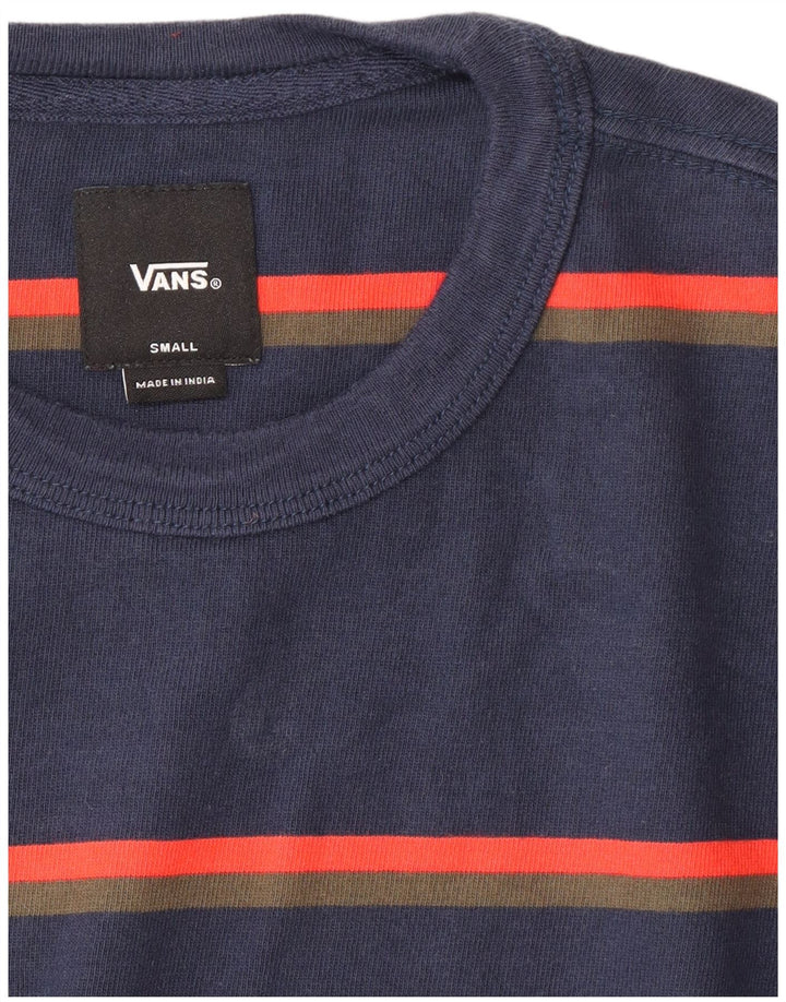 VANS Top da uomo a maniche lunghe a righe piccole blu navy