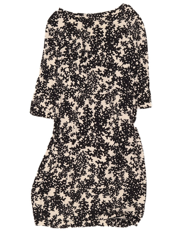 Abito basic da donna con maniche a 3/4 Hobbs UK 10 piccolo viscosa floreale nera