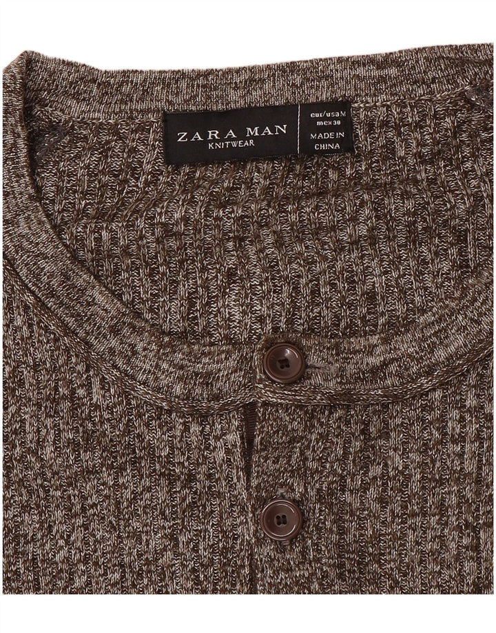 Maglione Zara da uomo con scollo a barca marrone medio screziato