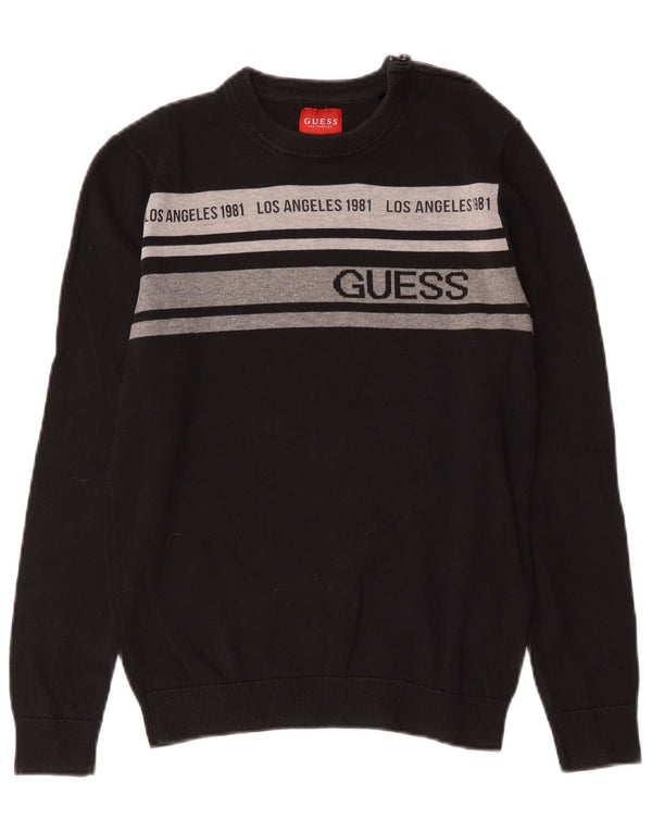 Maglione maglione girocollo da ragazzo Guess 12-13 anni XS color block nero