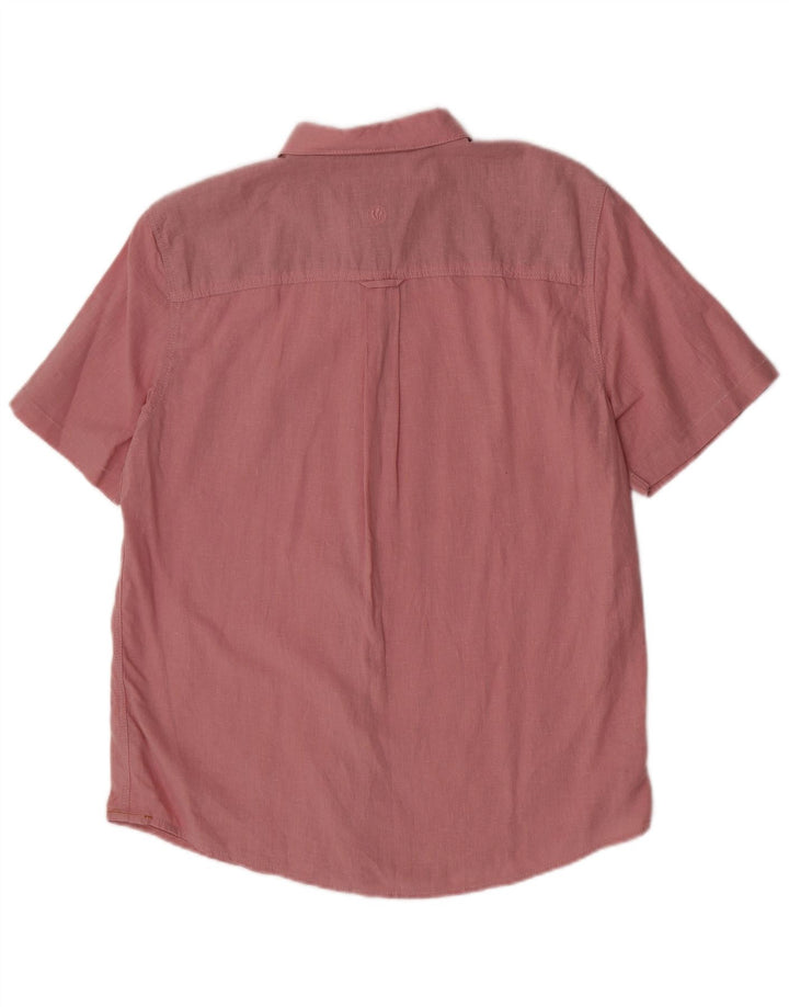 Camicia a maniche corte da uomo Fat Face Lino rosa medio