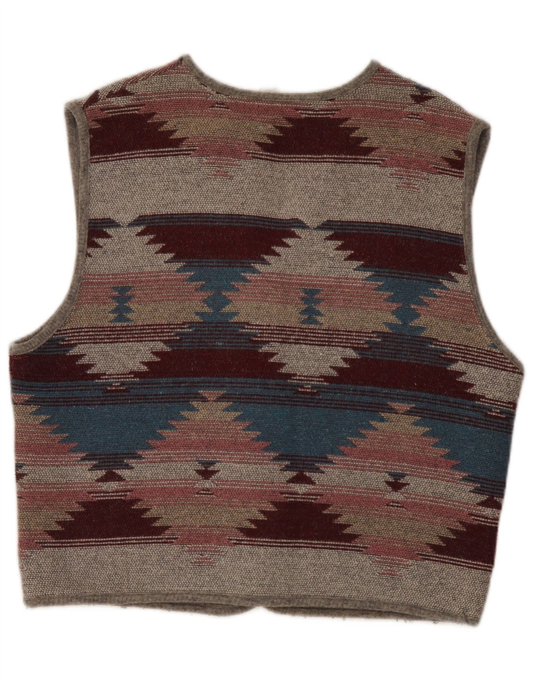 Gilet vintage da uomo grande multicolore Fair Isle azteco