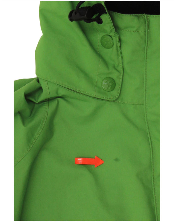 Giacca antipioggia con cappuccio da donna Jack Wolfskin UK 14/16 grande poliestere verde
