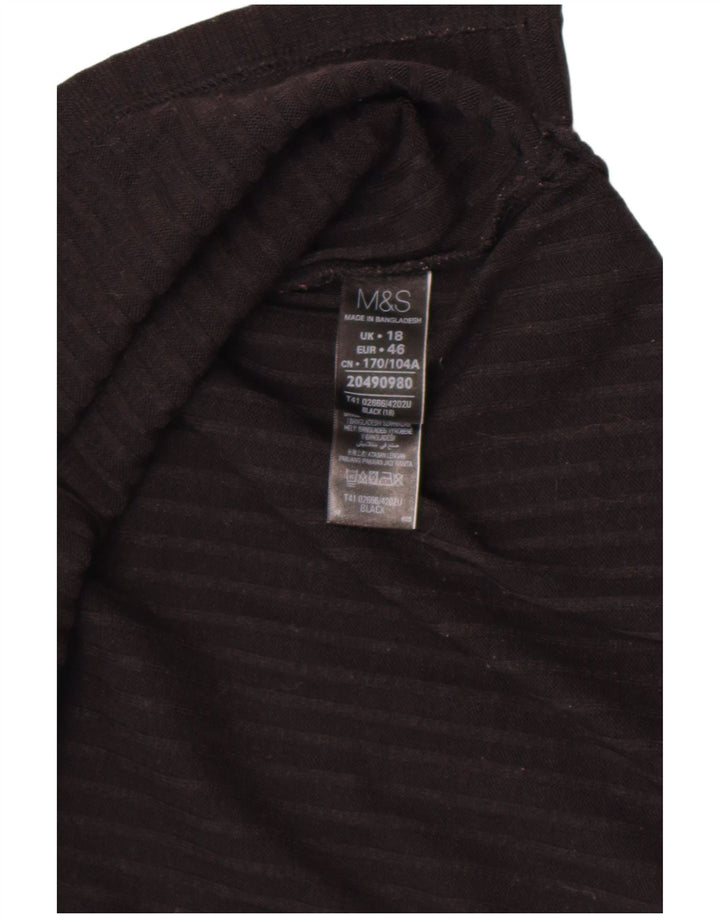 Maglione maglione a collo alto da donna Marks & Spencer UK 18 XL poliestere nero