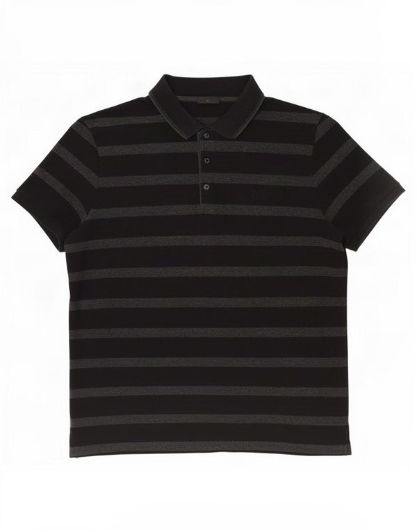 Polo Hugo Boss da uomo vestibilità regolare XL cotone a righe nere