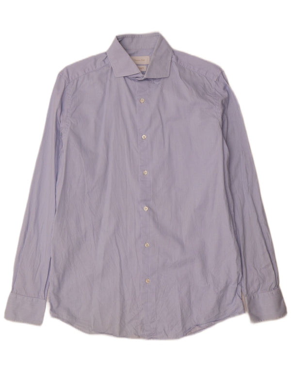 Camicia da uomo Massimo Dutti taglia 39 15 1/2 gessato blu medio